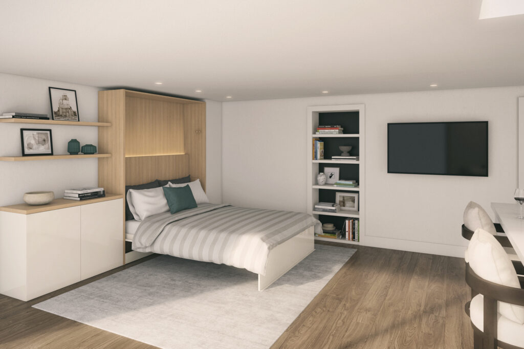 Opklapbed Boone Dorma open in de living