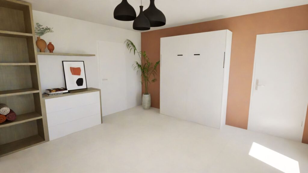 Opklapbed Optima vertikaal in kleine kamer